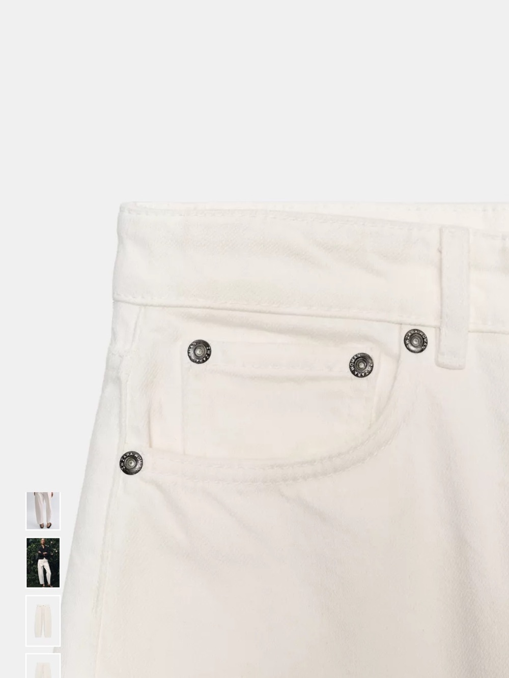 ZARA THE 80s COLLECTION High Rise Tapered Leg White Jeans size 8 - Picture 4 of 10